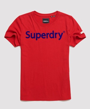 Superdry Flock Női Pólók Piros | SDNYJ8273